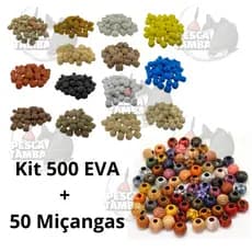 Kit 500 Eva 10mm Ração Pesca - 50 Miçangas P/ Anteninha e Manhosinho Pesca