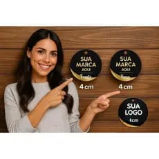 Tag Redonda 4x4cm Personalizada Frente e Verso Alta Qualidade para Lembrancinhas Brindes e Produtos