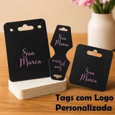 Cartela Tag para Bijuterias e Semijoias Personalizada Etiqueta para Brincos Colares e Pulseiras