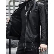 Jaqueta De Couro Masculina Moderna Resistente Pronta Entrega