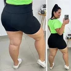 KIT 3 Short Cos Alto Plus Size Academia Praia Suplex Premium E Ciclista G1 G2 G3