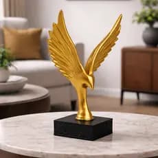 Enfeite Águia Abstrata Dourada Escultura Decoracao Luxo Top Premium Sala Escritório Elegante