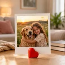 Kit Porta Foto Polaroid Coração Decorativo Minimalista Suporte Premium Mesa Quarto Presente Criativo