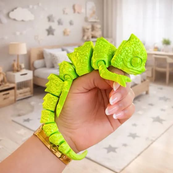 Camaleão Articulado Anti-Stress Flexível Brinquedo Sensorial Colorido Infantil
