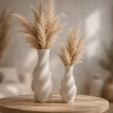 Kit Vaso Decorativo Moderno Organico Ondulado 2 Peças Minimalista Premium Luxo Elegante Sofisticado