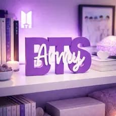Decoração BTS Army Letreiro Escultura  Kpop Quarto Fã BTS Presente Criativo Luxo