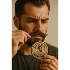 Cera Modeladora para Barba e Bigode BARBA BRUTA 20g Com Óleos Essenciais Naturais de Cedro