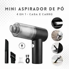 Mini Aspirador de Pó 4 em 1 Sem Fio com Soprador Multifuncional Recarregável