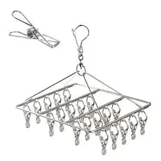 Varal 40/20 Prendedores Roupa Bebe Calcinha Cueca Dobrável Inox