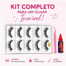 Cílios Postiços Naturais , Leves , Adequados Para A Pele , De Longa Duração，with Glue,Tweezers
