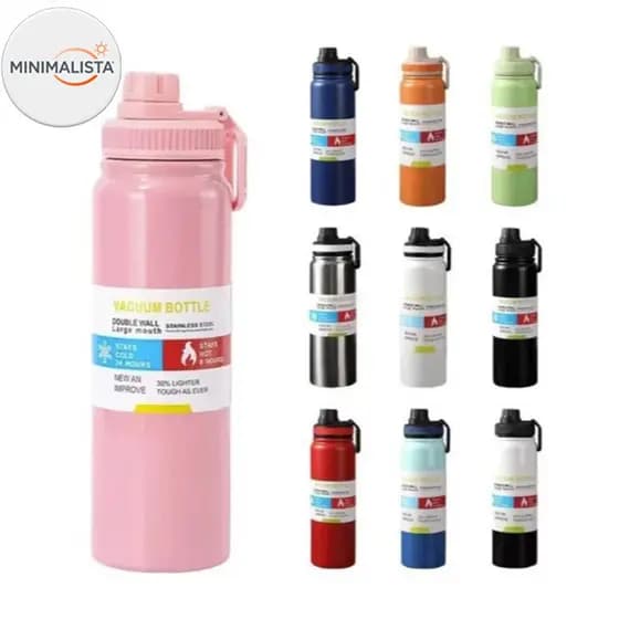 Garrafa térmica de aço inoxidável de grande capacidade de 800 ml, 8 cores disponíveis
