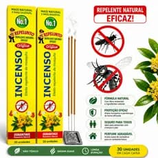 Incenso Repelente de Insetos Kit 3 Aromas Mata Mosquito Moscas 90 até 300 Unidades