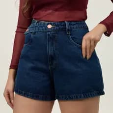 Shorts Jeans Feminino Cintura Alta