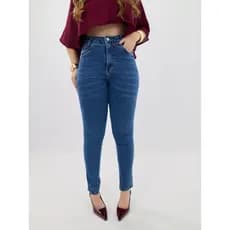 Calça Mom Jeans Azul Médio c/ Elastano - Veneza