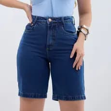 Bermuda Jeans Comprida - Berlim Azul Escuro