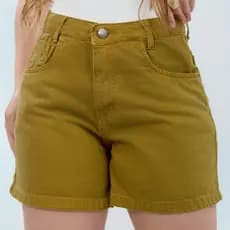 Bermuda Short Cintura Alta Cor Musgo - Viena