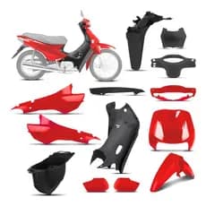 Kit Carenagem Honda Biz 100 Completa Vermelha Maceió 1998 1999 2000 2001 Mod Original