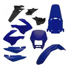 Kit Carenagem Honda Nxr Bros 125 150 2003 2004 Azul + Paralama Traseiro + Sub Tampa