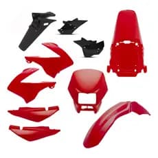 Kit Carenagem Honda Nxr Bros 125 150 2006 Vermelha + Paralama Traseiro + Sub Tampa