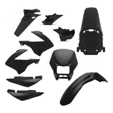 Kit Carenagem Honda Nxr Bros 125 150 2003 2004 2005 2006 2007 2008 Preta Paralama Traseiro Sub Tampa