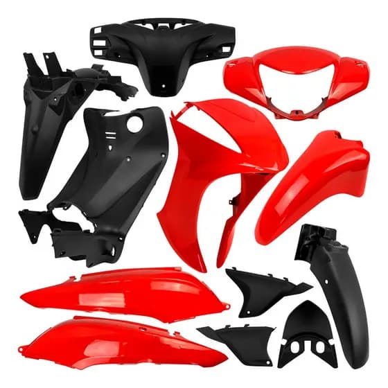 Kit Carenagem Completa Moto Honda Biz 125 2011 A 2017 Vermelho Maceió Modelo Original