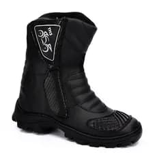 Bota de Motoqueiro de Couro Legitimo Cano Alto Motociclista Motocross Botina Coturno TH3 Moto Motorcycle