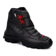 Bota de Motoqueiro de Couro Cano Baixo Motociclista Motociclismo Motoboy Motocross Moto Motorcycle Botina Coturno TH1