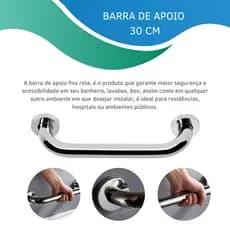 Alça Barra De Apoio Para Banheiro 30cm Idoso