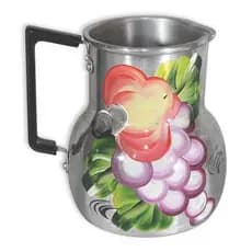 Jarra Leite Suco Bojuda Alumínio 900ml Pintada a Mão Retro