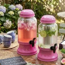 Kit 2 Suqueira em Vidro para Bebidas 3,2L com Porta Gelo