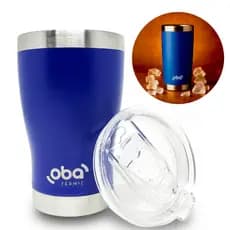 Copo Térmico resistente 24h com Tampa 473ml Azul Oba Térmic