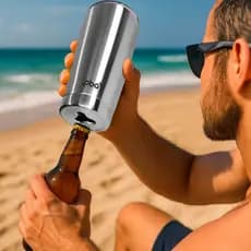 Copo Térmico com Abridor de garrafa 591ml Inox para viagem Bebidas Frias e Quentes