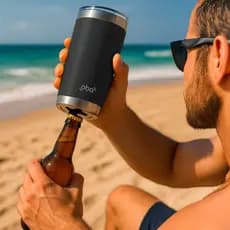 Copo Térmico Antivazamento com Tampa e Abridor 591ml Preto bebidas quentes e frias