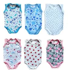 Kit Com 10 Unidades Body Bebe Cavado Estampado Feminio E Masculino De Algodao Confortavel