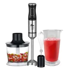 Mixer Elétrico 3 em 1 Kian 1000W Processador Batedor Triturador Preto Inox 5 Velocidade Potente