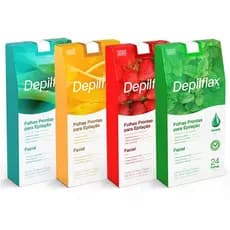 Depilflax Folhas Depilatórias Faciais Prontas C/24 Un Uso Prático Para Rosto