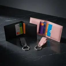 Kit Porta Cartão Feminino Masculino Carteira + Chaveiro Courino para Brindes Revenda