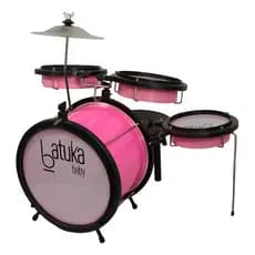 Bateria Musical De Brinquedo Luen 44006rs Rosa