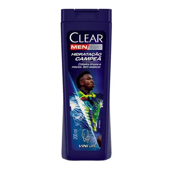 Shampoo Anticaspa Clear Men Hidratação Campeã Vini Jr. 200ml