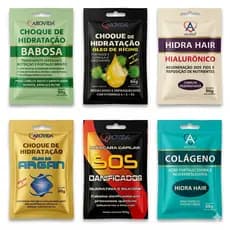 Máscara Capilar Arovida 50g Sachê Mascara Capilar e Choque de Hidratação Brilho e Maciez