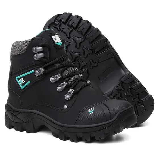 Bota CAT Original Couro Premium Palmilha Gel Tênis Masculino Segurança