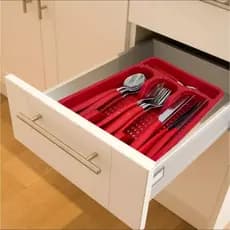 Jogo De Talheres Faqueiro Inox Com Porta Talheres 25 Peças Vermelho