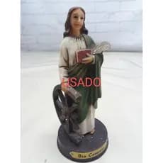 Estatueta imagem Santa Catarina em resina 14cm ( USADO )