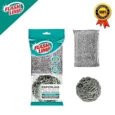 Top Center Online Kit com 2 Peças Esponja de Aço Limpeza Pesada Multiuso – Flash Limp