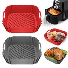 Top Center Online  Forma de cozimento silicone p/ Air fryer Quadrada 16x16x5cm - cor aleatória