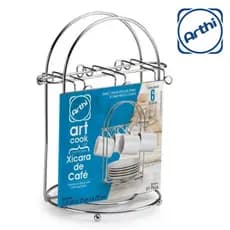 Suporte Para Xícaras E Pires De Café Cromado Arthi Art Cook