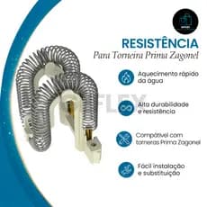 Resistência Torneira Elétrica Prima Zagonel | Similar | Aquecimento Rápido | Alta Durabilidade