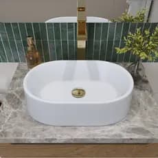Cuba Helo Sobrepor banheiro Banheiro Lavabo Lavatórios - Mármore sintético