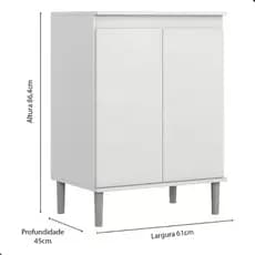 Armário / Balcão Para Microondas Versátil Com Pés Cinza Cores