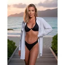 Saída de Praia com Manga Longa Chemise Feminina Camisão Moda Verão Com Bolso